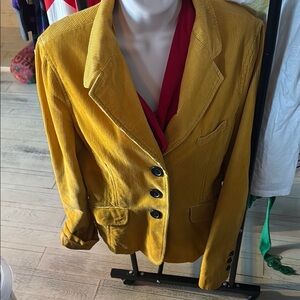 GAP Women's Mustard Corduroy Blazer
